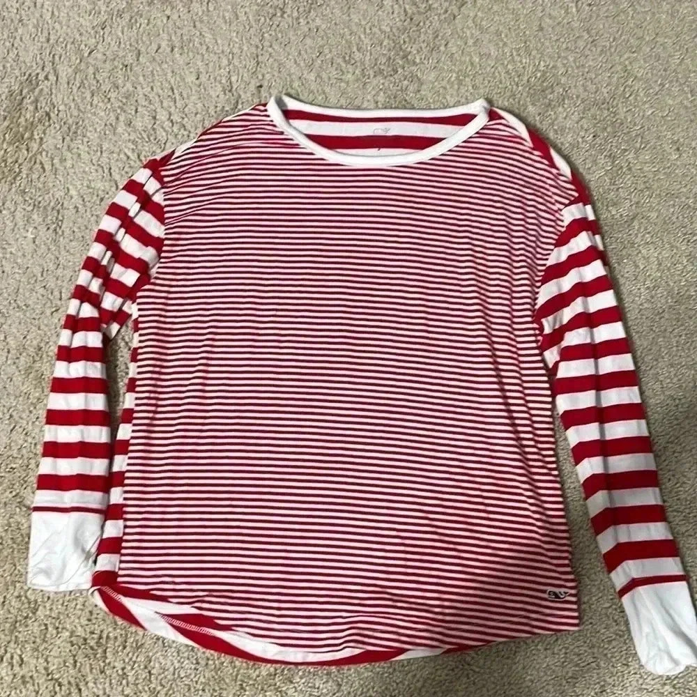 Long sleeve red striped Vineyard Vines shirt size small